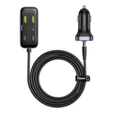 Baseus Multifunktionel Biloplader - 110W -  3 x USB-A - 3 x USB-C - 1.5m - Sort