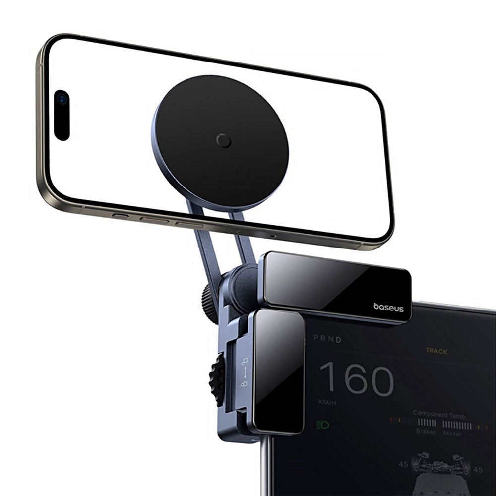 Baseus MaxView Mobilholder til Bil - Montering på Display - MagSafe Kompatibel - Sort