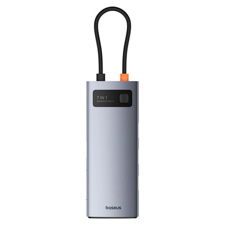Baseus 7-i-1 USB-C Multiport Hub m. 3 x USB-A 1 x USB-C 1 x HDMI 1 x SD Kortlæser 1 x MicroSD Kortlæser - Grå