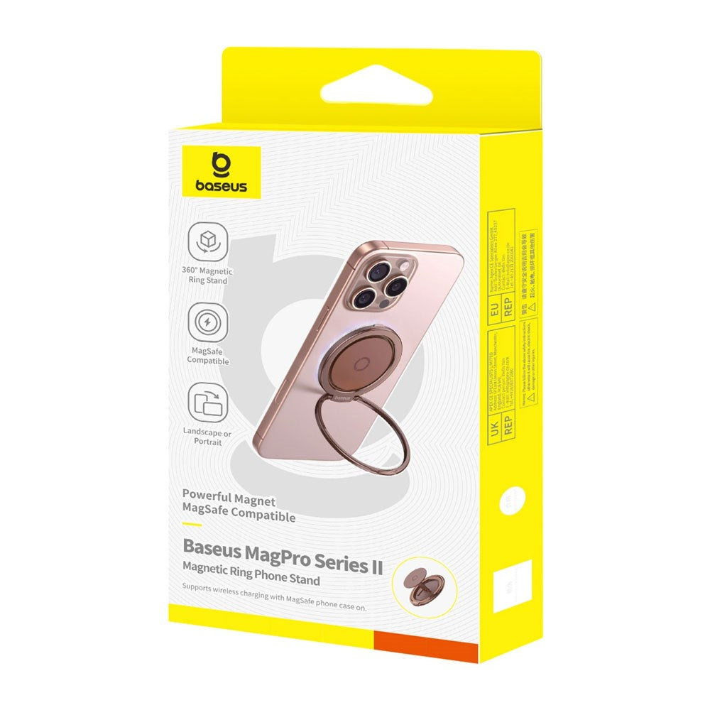 Baseus MagPro II Ring Holder til Mobil - MagSafe Kompatibel - Rose Gold