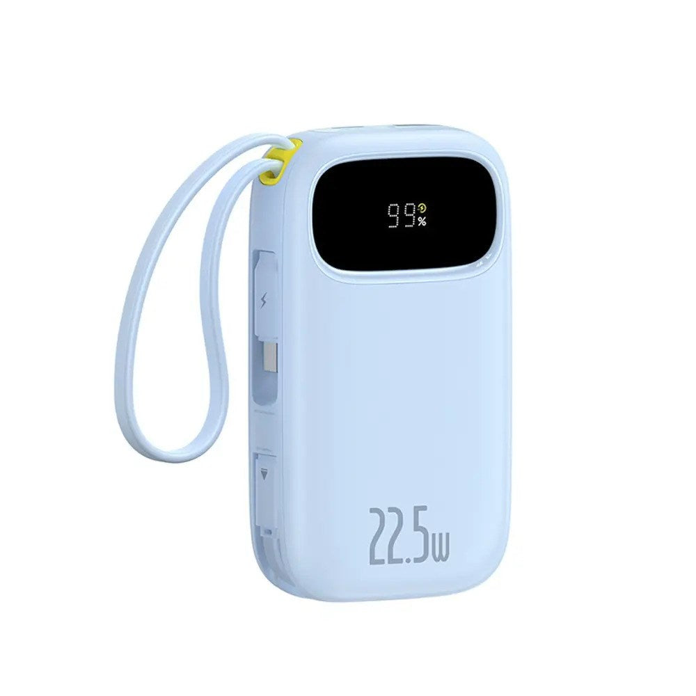 Baseus EnerFill Powerbank - 20.000mAh - 22.5W - USB-C Kabel - Lightning Kabel - Blå