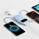 Baseus EnerFill Powerbank - 20.000mAh - 22.5W - USB-C Kabel - Lightning Kabel - Blå