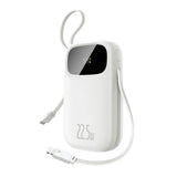 Baseus EnerFill Powerbank - 10.000mAh - 22.5W - USB-C Kabel - Lightning Kabel - Hvid