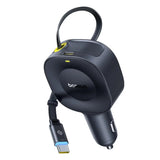 Baseus PrimeTrip VR2 Biloplader - 30W - Indbygget USB-C Kabel - 1 x USB-C Stik - Sort