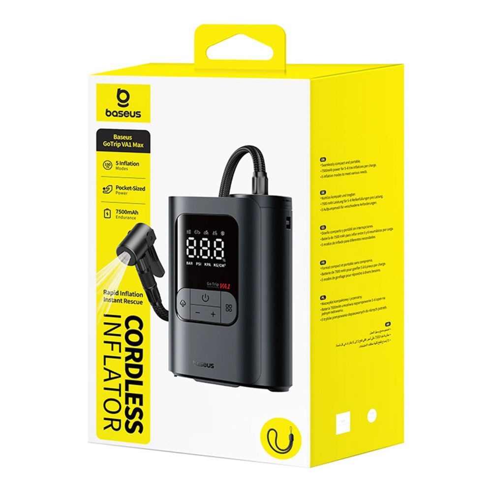 Baseus GoTrip 7500 mAh Trådløs Pumpe Minikompressor - Mørkegrå