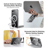 TORRAS - iPhone 16e - Ostand Spin Hybrid Cover m. Kickstand - Gennemsigtig / Sølv