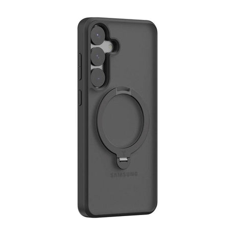 TORRAS Samsung Galaxy S25 - Ostand Spin Series Cover m. Kickstand - MagSafe Kompatibel - Sort