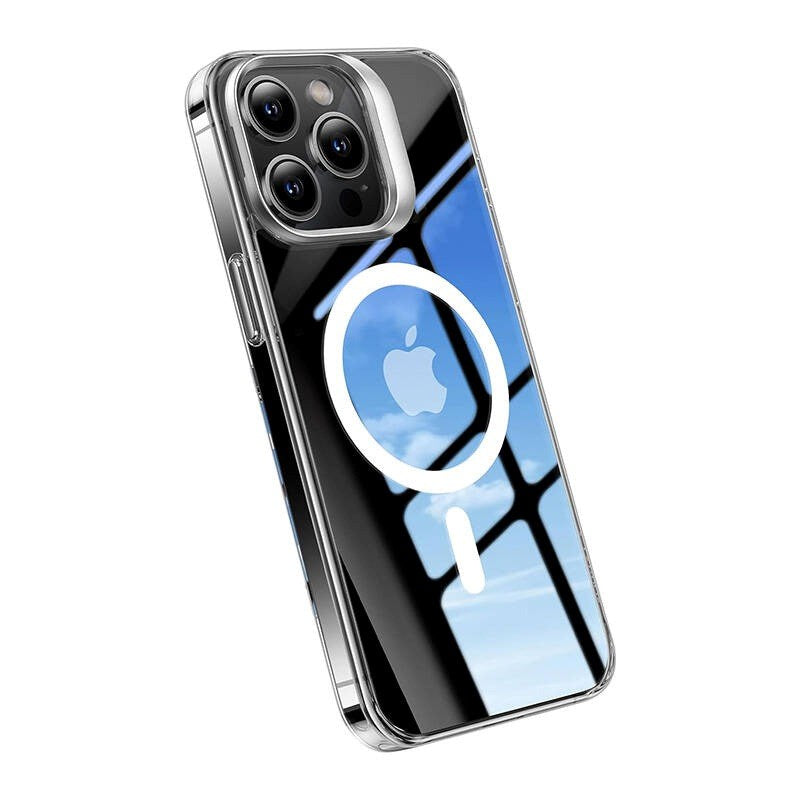 TORRAS iPhone 15 Pro Lstand Hybrid Plastik Mobil Cover - MagSafe Kompatibel - Gennemsigtig