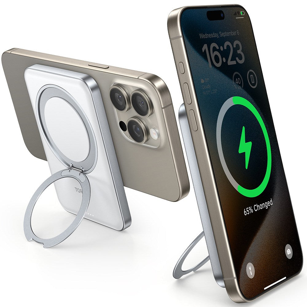 TORRAS Magnetisk 15W Power Bank 5.000mAh m. Ståfunktion - Hvid