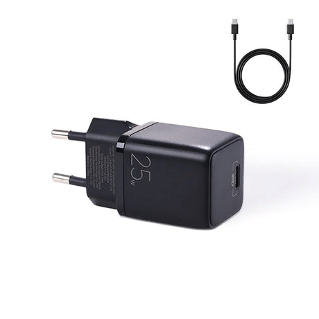 JoyRoom Mini Hurtig Oplader PD & PPS 25W m. USB-C til USB-C Ledning - Sort