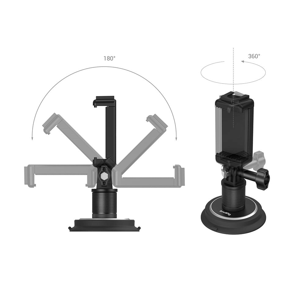 SmallRig 4347 Universal Mobil (56-86mm) & Actionkamera Holder m. Magnetisk Sugekop - Sort