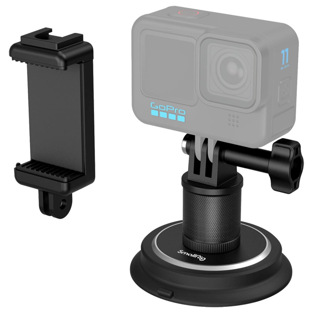 SmallRig 4347 Universal Mobil (56-86mm) & Actionkamera Holder m. Magnetisk Sugekop - Sort