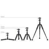 SmallRig 4289 Aluminium Mini Tripod VT-20 m. Mobil Holder & Justerbare Ben - Sort