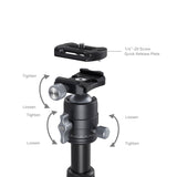 SmallRig 4289 Aluminium Mini Tripod VT-20 m. Mobil Holder & Justerbare Ben - Sort
