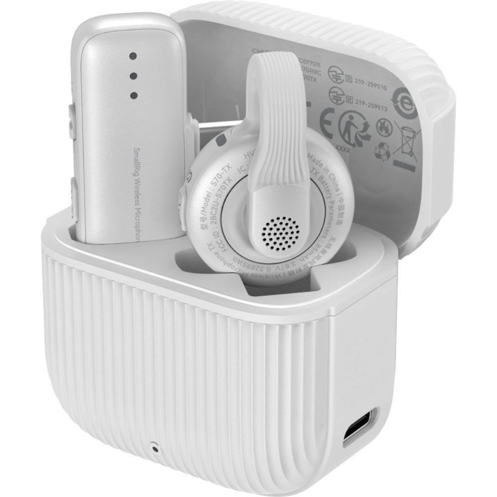 SmallRig 5719 Trådløs Mikrofon inkl. USB-C Adapter - Hvid
