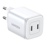 Ugreen PD 45W USB-C GaN Hurtig Vægoplader m. 2 x USB-C - Hvid