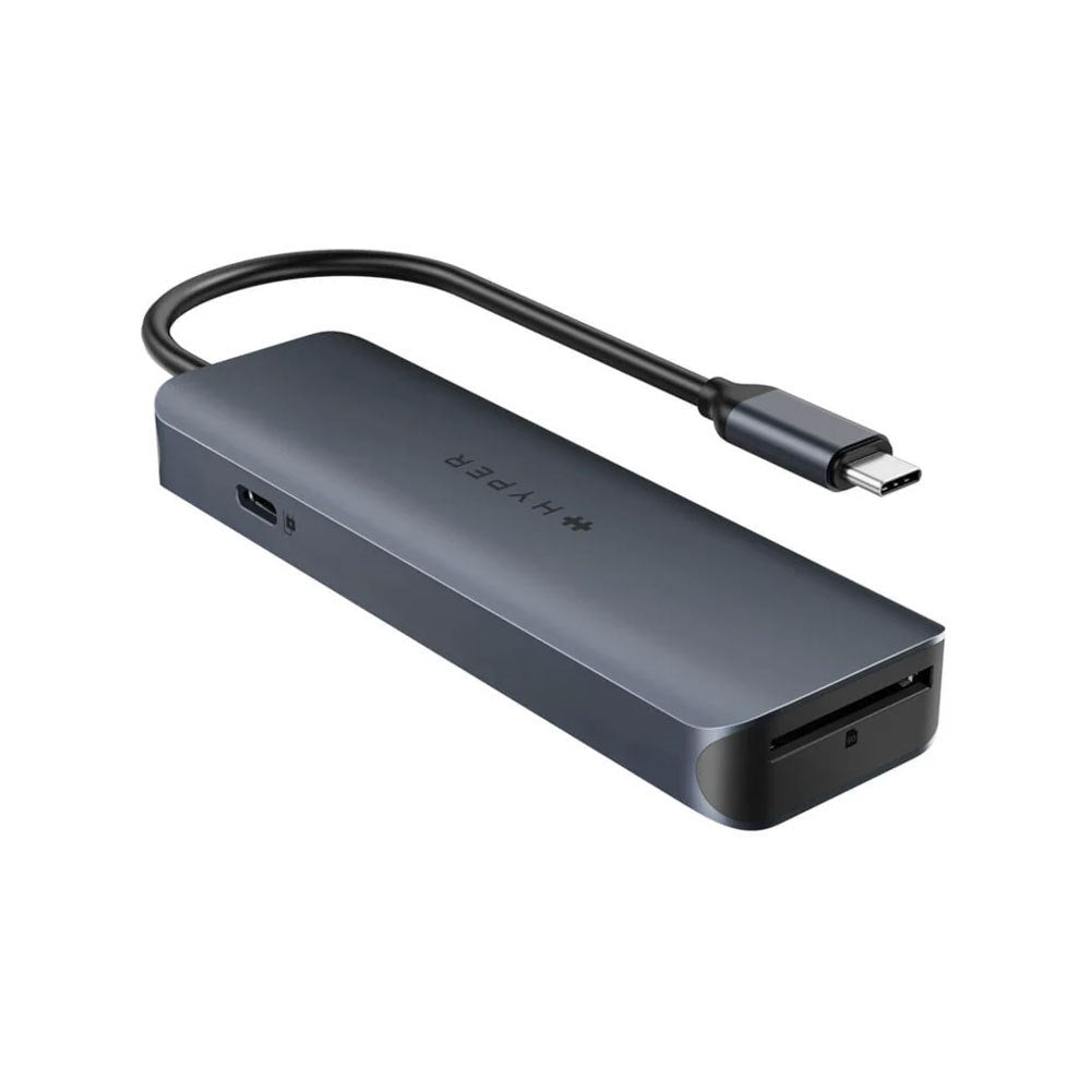 Hyper HyperDrive Ecosmart 6-in-1 USB-C Hub - 2 x USB-A 1 x USB-C 1 x HDMI 1 x Ethernet 1 x SD-Kort - Grå