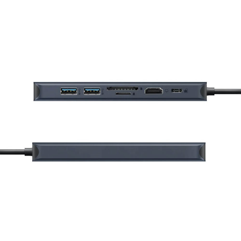 Hyper HyperDrive Ecosmart 7-in-1 USB-C Hub - 2 x USB-A 1 x USB-C 1 x HDMI 1 x Ethernet 1 x SD- & MicroSD-Kort - Grå