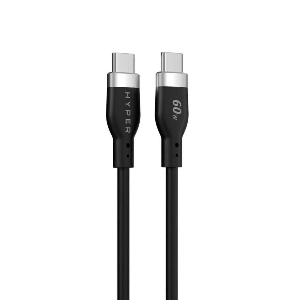 Hyper HyperJuice Silikone USB-C til USB-C Kabel - 1.5m / 60W - Sort