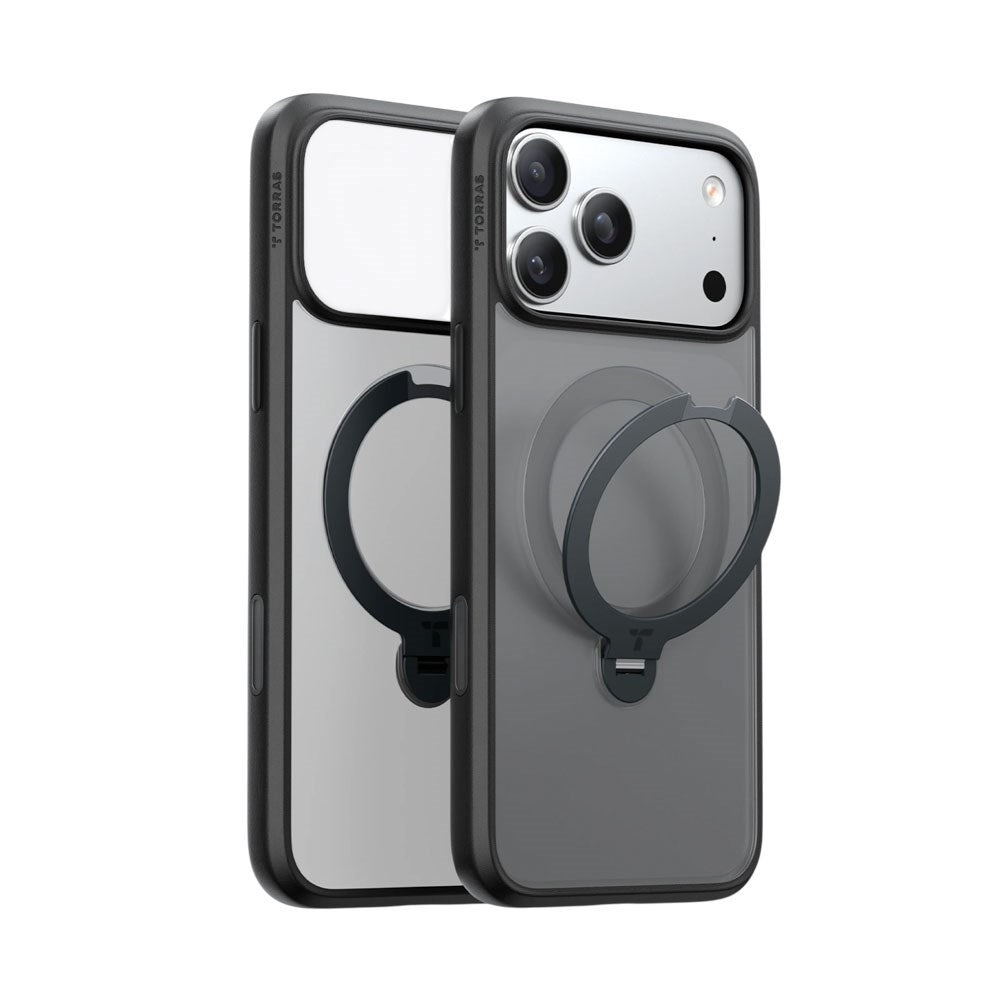 iPhone 18 Pro / 17 Pro TORRAS Ostand Q3 Spin Bagside Cover - MagSafe Kompatibel - Sort