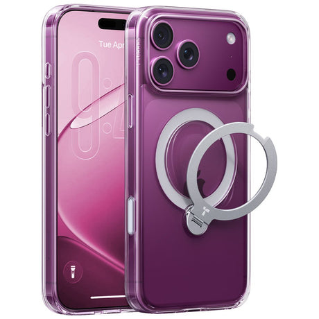 iPhone 18 Pro Max / 17 Pro Max TORRAS Ostand Q3 Spin Bagside Cover - MagSafe Kompatibel - Gennemsigtig