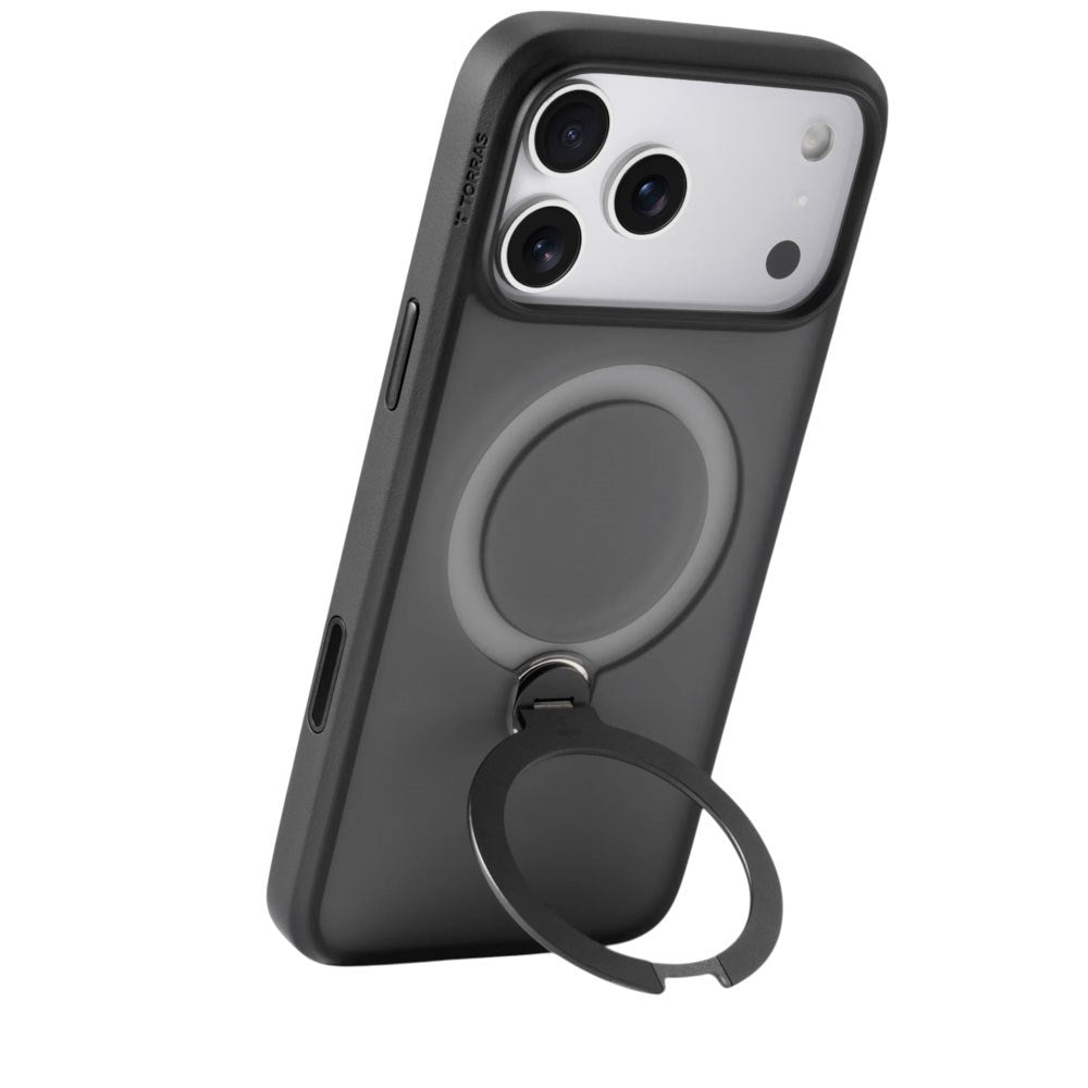 iPhone 18 Pro Max / 17 Pro Max TORRAS Ostand Q3 Spin Bagside Cover - MagSafe Kompatibel - Gennemsigtig