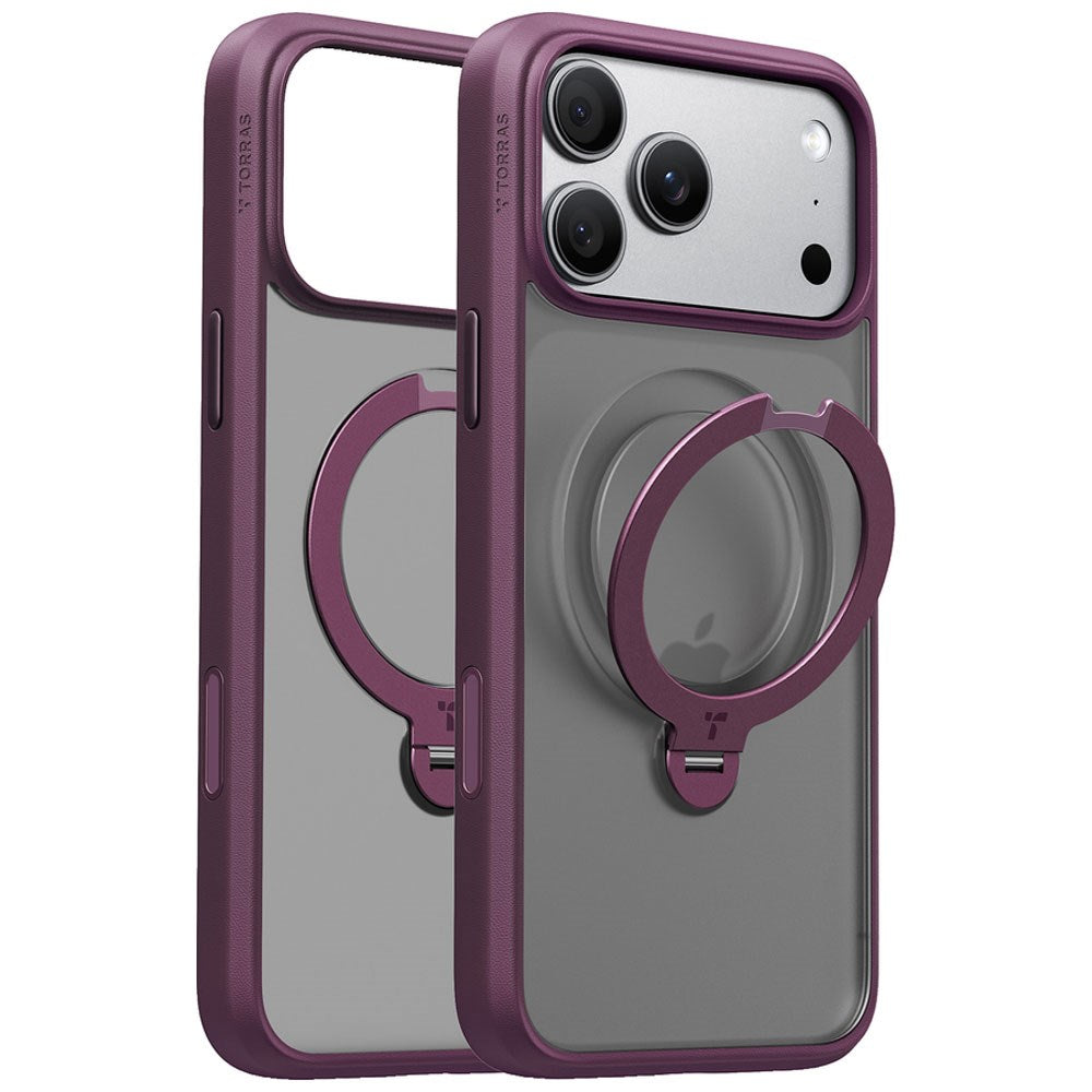 iPhone 18 Pro Max / 17 Pro Max TORRAS Ostand Q3 Spin Bagside Cover - MagSafe Kompatibel - Lilla