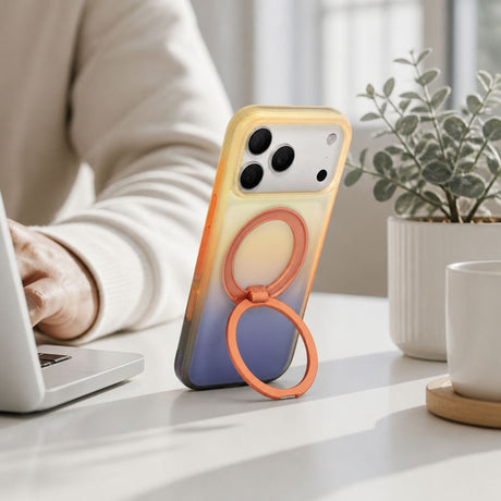 iPhone 18 Pro Max / 17 Pro Max TORRAS O3 Air Gradient Bagside Cover - MagSafe Kompatibel - Orange / Lilla