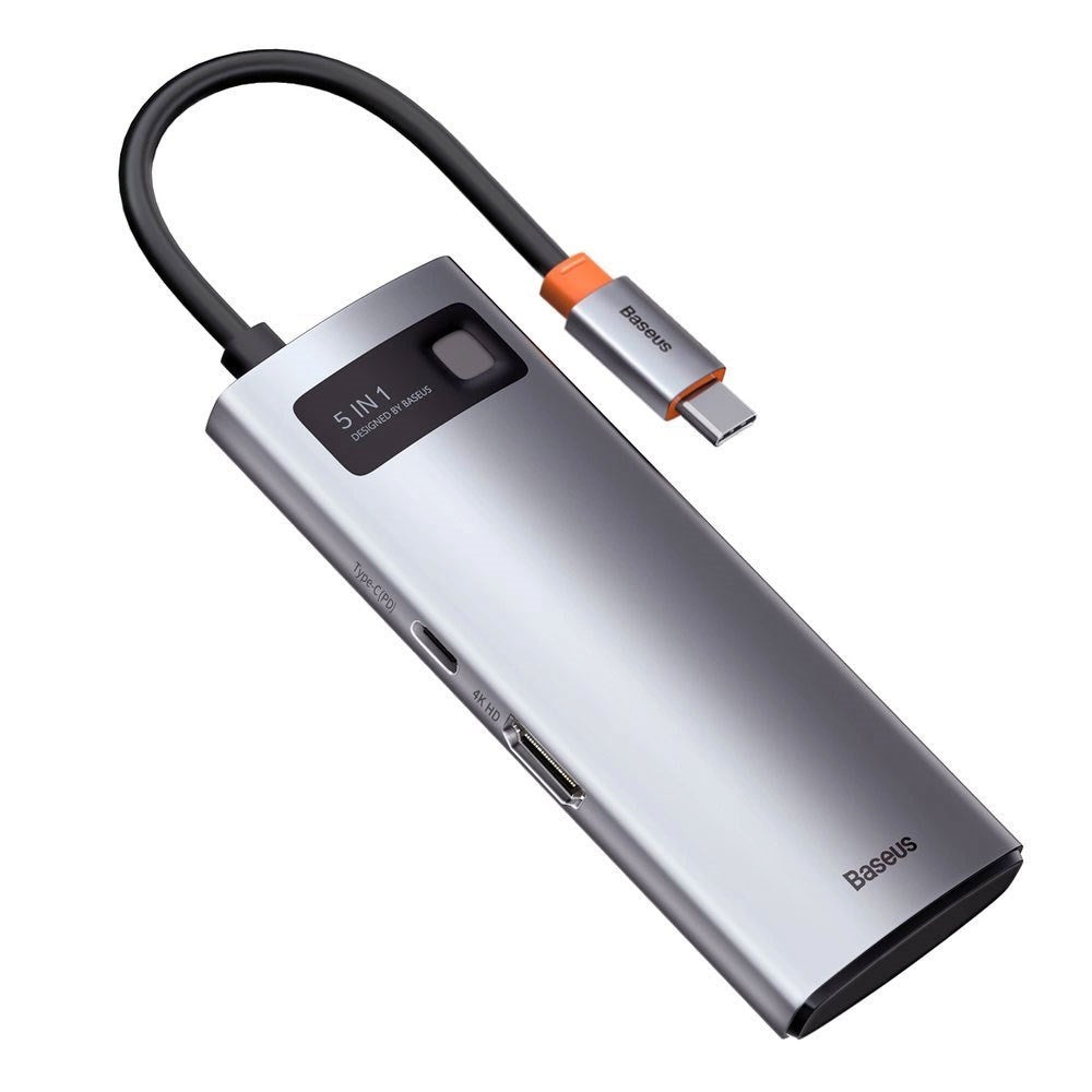 Baseus 7-i-1 USB-C Multiport Hub m. 3 x USB-A 1 x USB-C 1 x HDMI - Grå