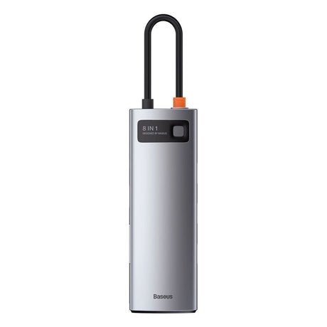 Baseus 8-i-1 USB-C Multiport Hub m. 3 x USB-A 1 x USB-C 1 x HDMI 1 x SD Kortlæser 1 x MicoSD Kortlæser 1 x RJ45 - Grå