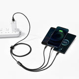 Baseus 3-i-1 USB-A Multikabel / 1 x USB-C / 1 x Lightning / 1 x Micro USB - 1.5m - Sort