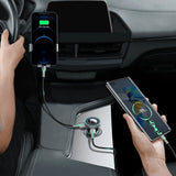 Baseus Biloplader m. Indbygget FM Transmitter & 2 x USB-A & 1 x 3.5mm Jackstik - Sort