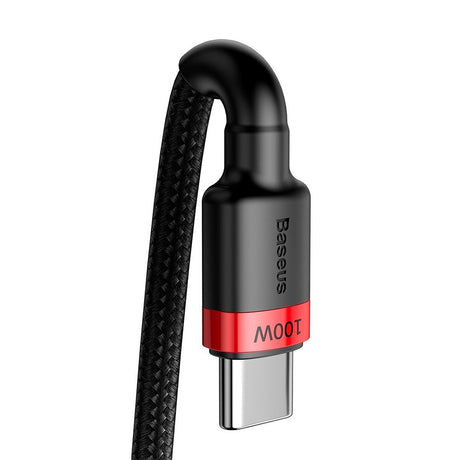 Baseus Cafule Flash 100W USB-C til USB-C Kabel - 2 Meter - Sort / Rød