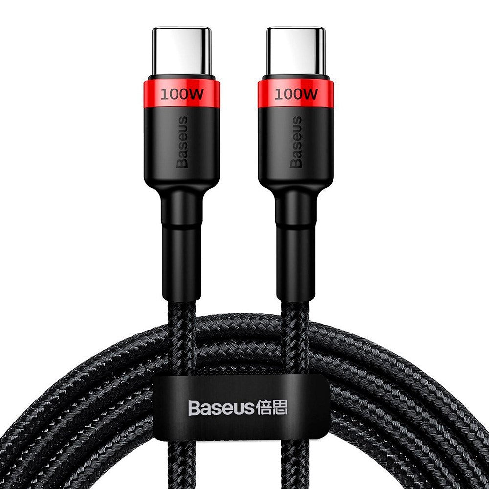 Baseus Cafule Flash 100W USB-C til USB-C Kabel - 2 Meter - Sort / Rød