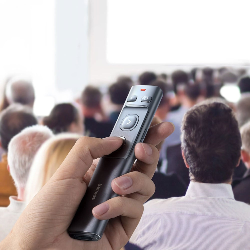 Baseus Laser Pointer m. Batteri - USB-C / USB-A - Grå