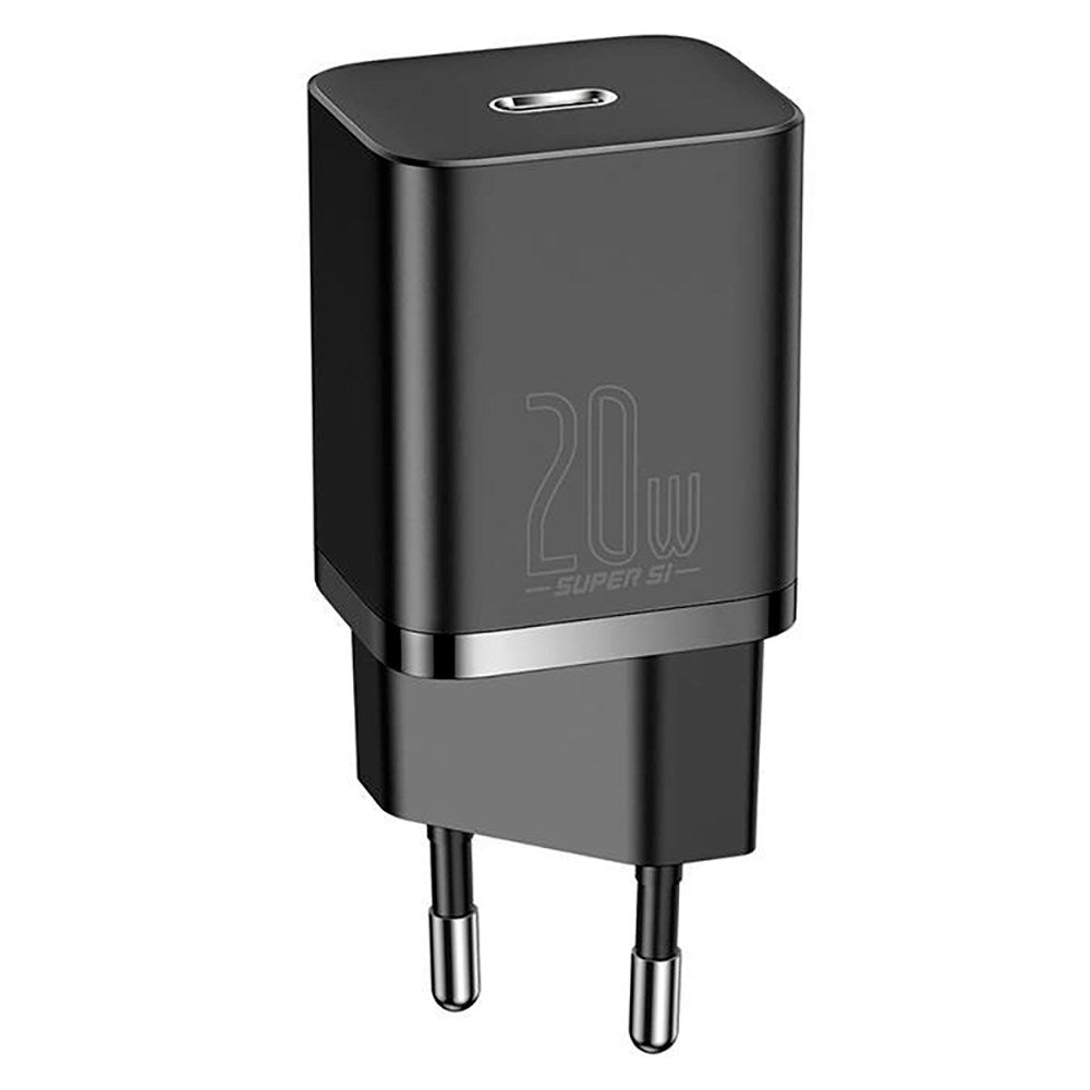 Baseus Super Si 20W USB-C Vægoplader Quick Charge - Sort