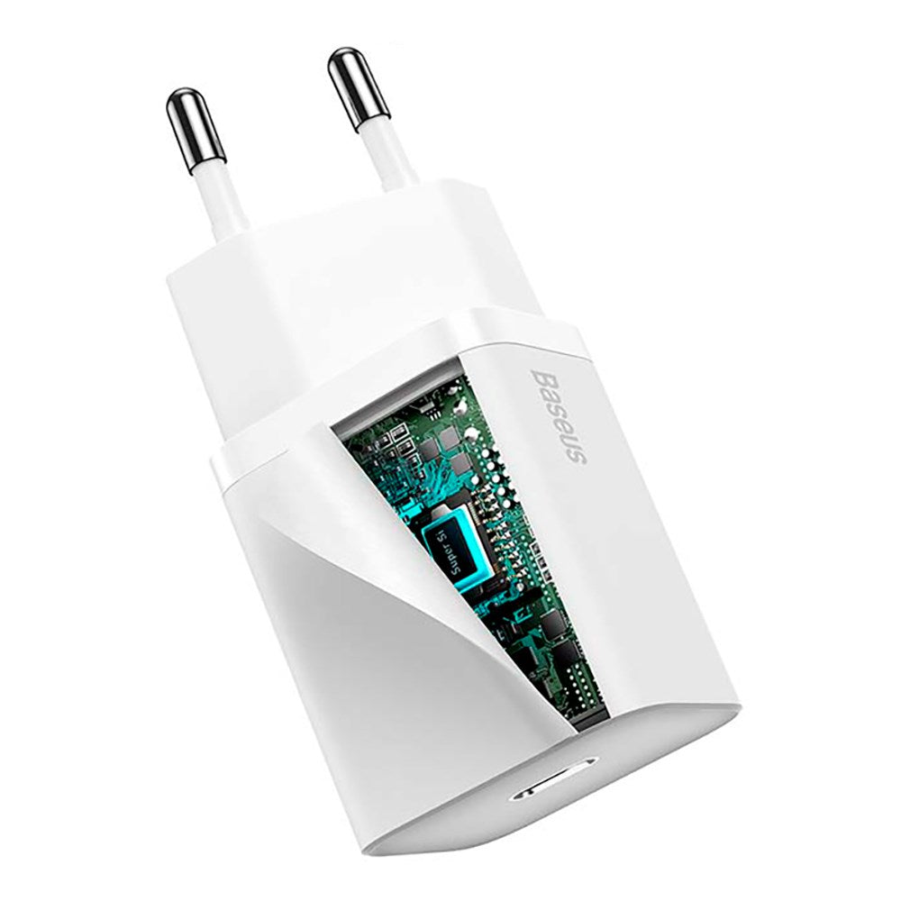 Baseus Super Si 20W USB-C Vægoplader Quick Charge - Hvid