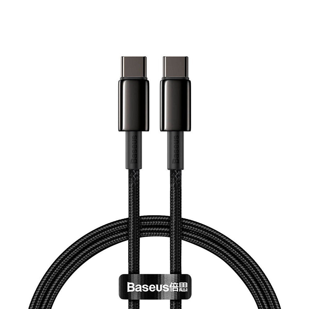 Baseus Tungsten Gold 100W USB-C til USB-C Kabel - 1 Meter - Sort