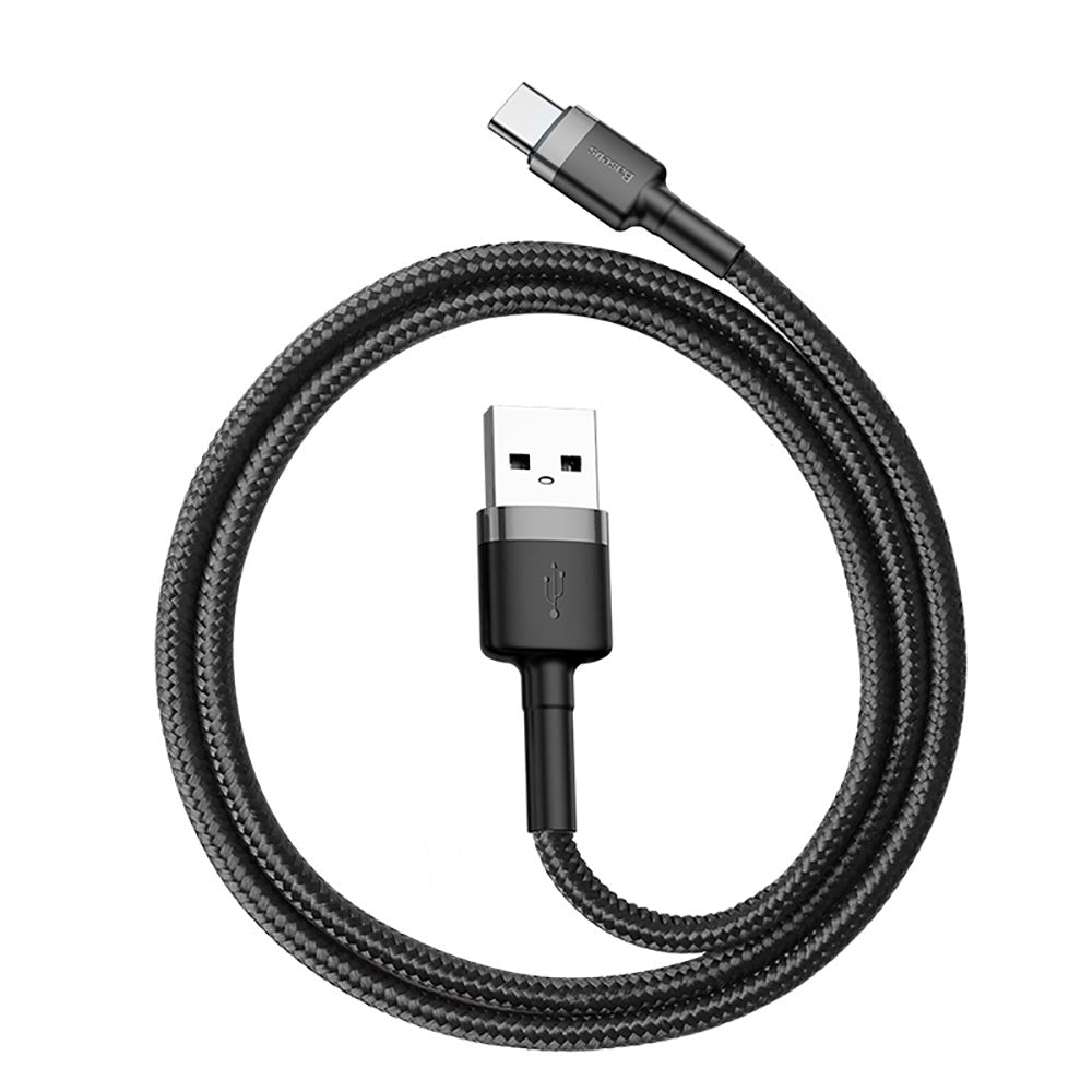 Baseus Cafule (3A/15W) USB-C Kabel 1 m. Sort