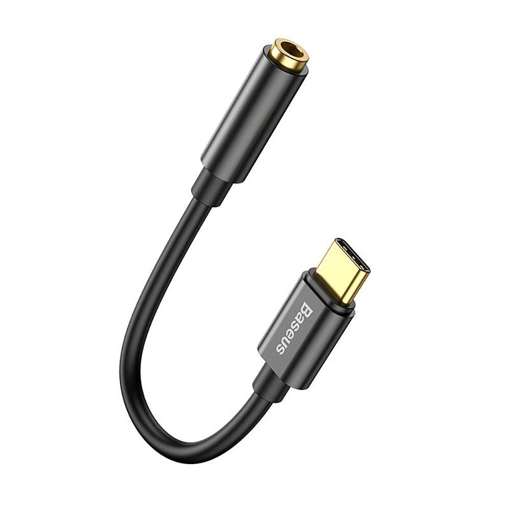 Baseus L54 USB-C til 3.5 mm Jack Audio Adapter - 9 cm - Sort