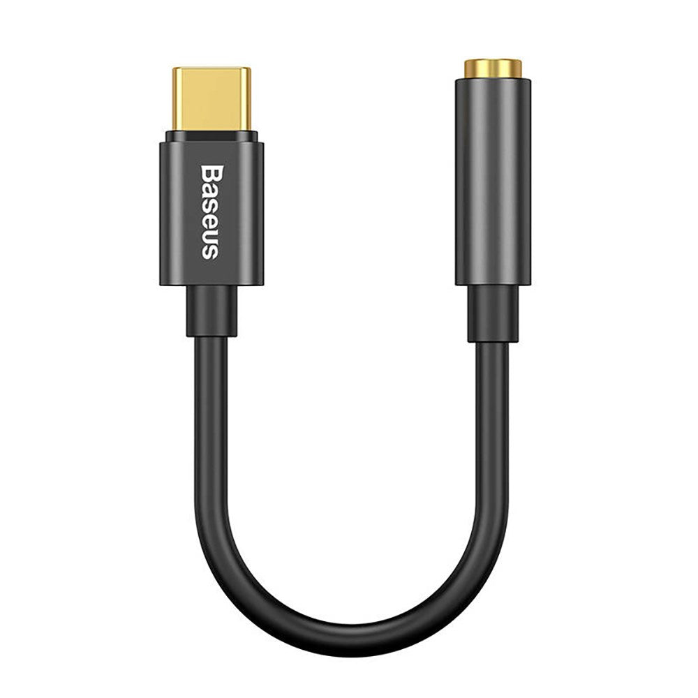 Baseus L54 USB-C til 3.5 mm Jack Audio Adapter - 9 cm - Sort