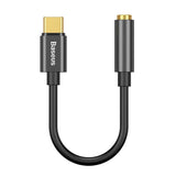 Baseus L54 USB-C til 3.5 mm Jack Audio Adapter - 9 cm - Sort