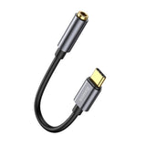 Baseus L54 USB-C til 3.5 mm Mini Jack Lyd Adapter - 9 cm - Grå