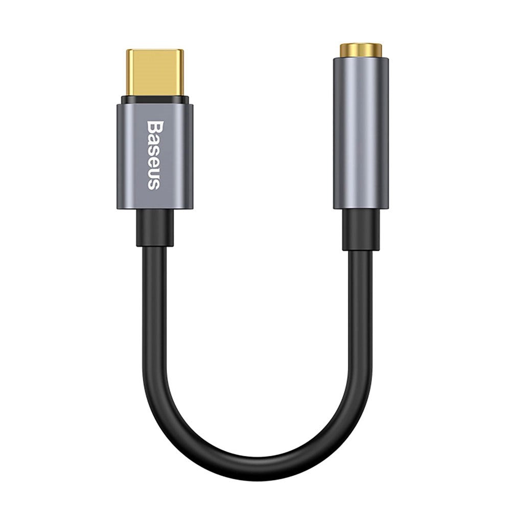 Baseus L54 USB-C til 3.5 mm Mini Jack Lyd Adapter - 9 cm - Grå