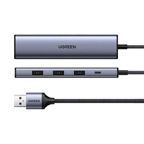 UGREEN USB-A Adapter 5-in-1 - 4 x USB3.0 + 1 x USB-C Input - Grå