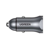 Ugreen Biloplader 30W PD m. USB-C & USB-A - Grå