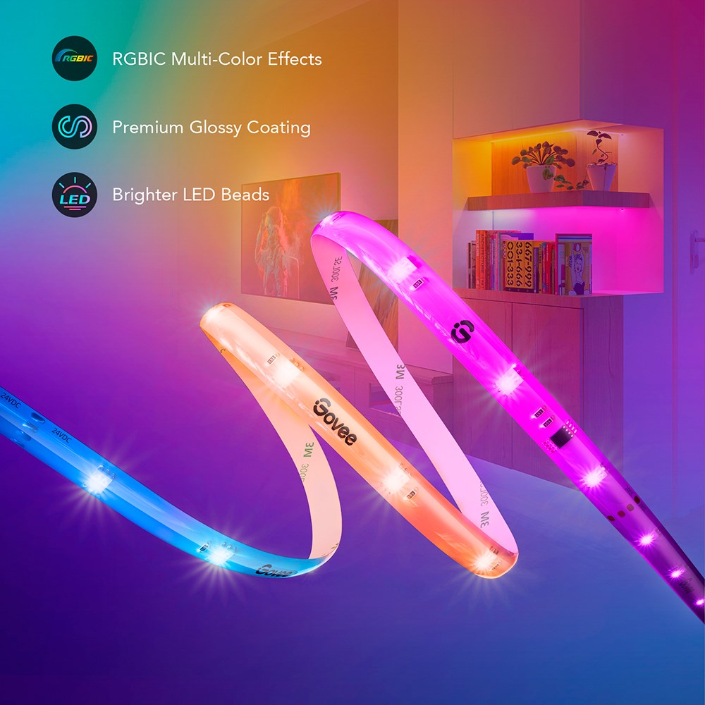 Govee RGBIC 5m LED Silicone Lightstrip - Hvid