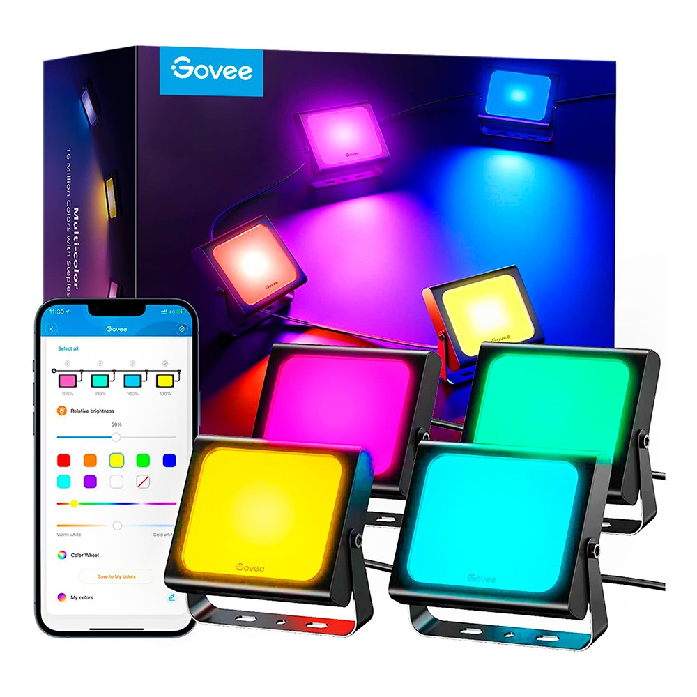 Govee Smart LED Flood Lights - 4 stk. - Sort