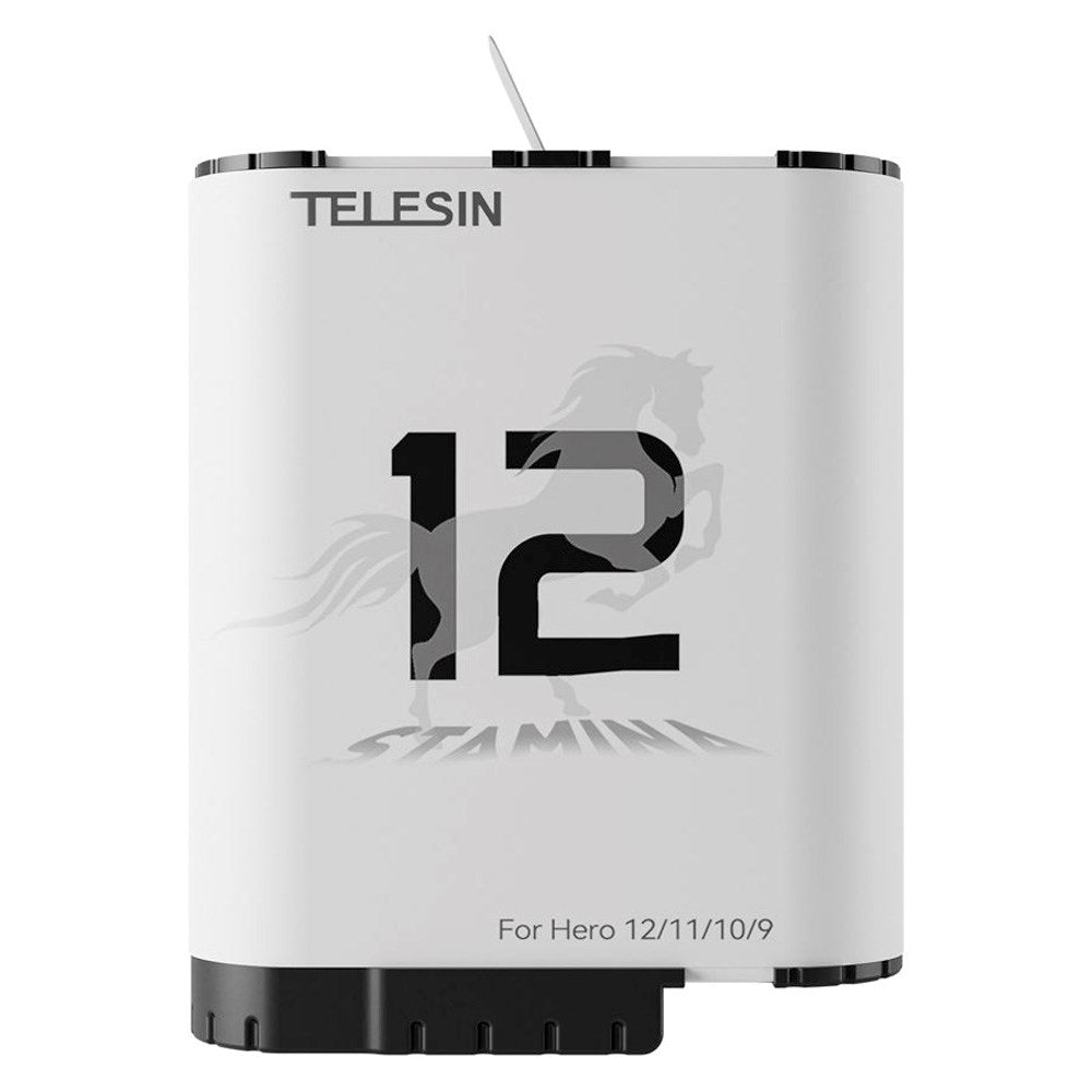 TELESIN Stamina Batteri - GoPro Hero 9 / 10 / 11 / 12 - Hvid
