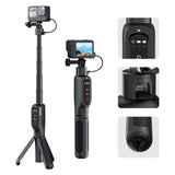 TELESIN 3-i-1 PowerBank Selfie Stick - GoPro Hero 9 / 10 / 11 / 12 / 13 / MAX - Sort